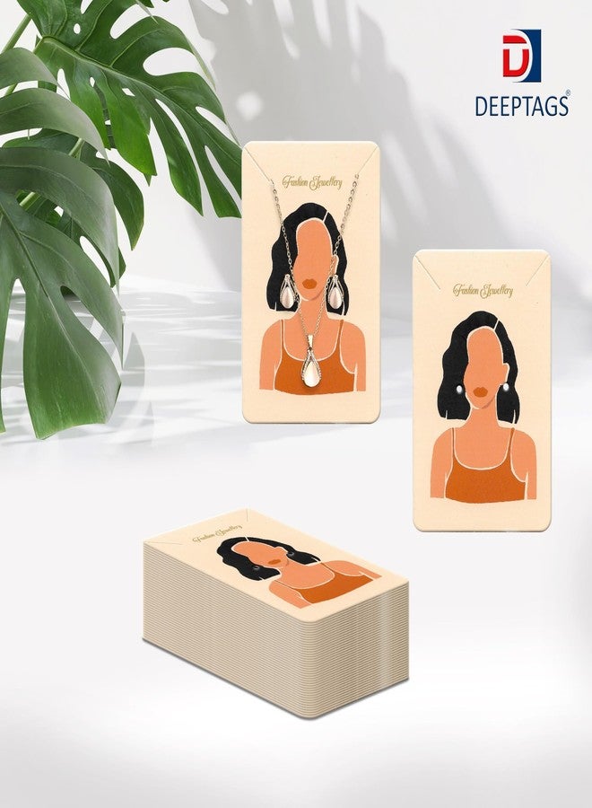 DEEPTAGS Printed Jewellery Display Cards with Transparent Plastic Bags for Bracelet, Earring, Jewelry, Necklace - Peach, 200 PCS - Image 3